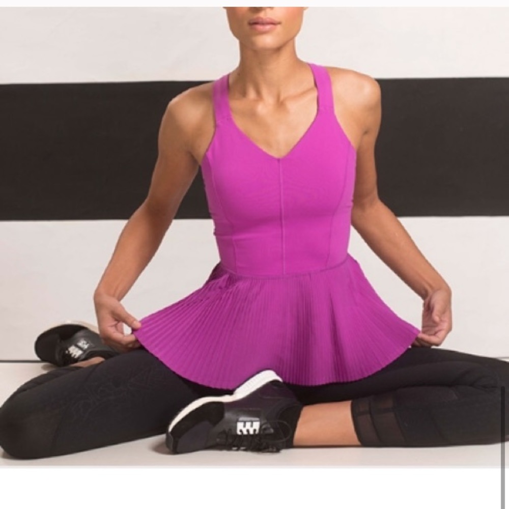 Lululemon pink City Tank peplum workout top
